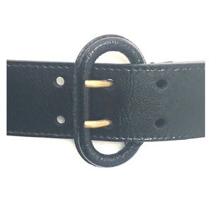 Yvette Saint Laurent Crinkle Patent leather belt.